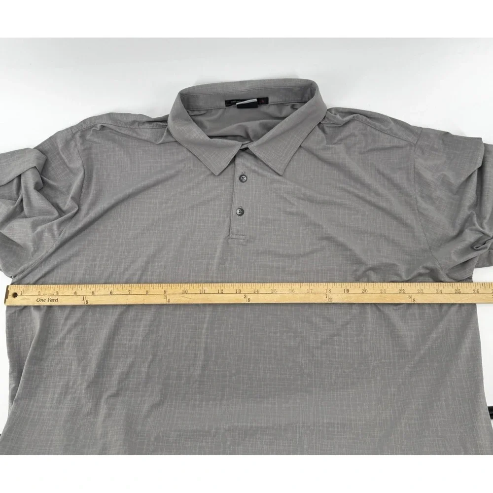Nike Tiger Woods Collection Polo Shirt Mens 2XL Gray Solid Dri-Fit Golf TW